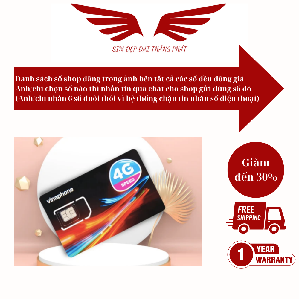 Sim số đẹp Vinaphone trả trước lộc phát, ngày tháng năm sinh sim mới chưa đăng ký chưa kích hoạt