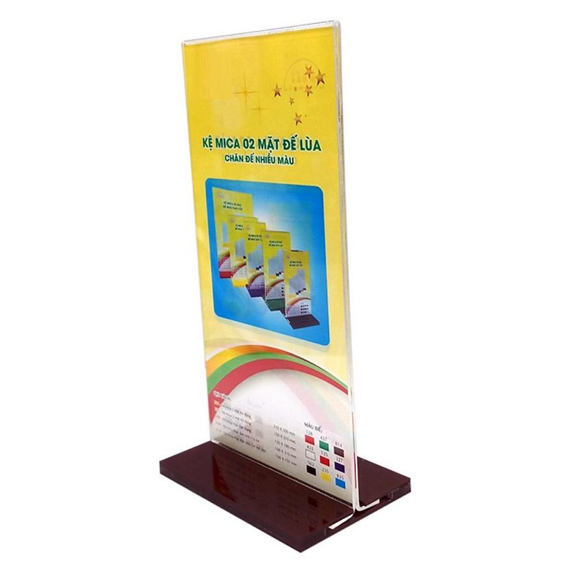 [HCM]Kệ mica 2 mặt A4 đứng - đế lùa nhiều màu E06 kích thước 21x30 cm