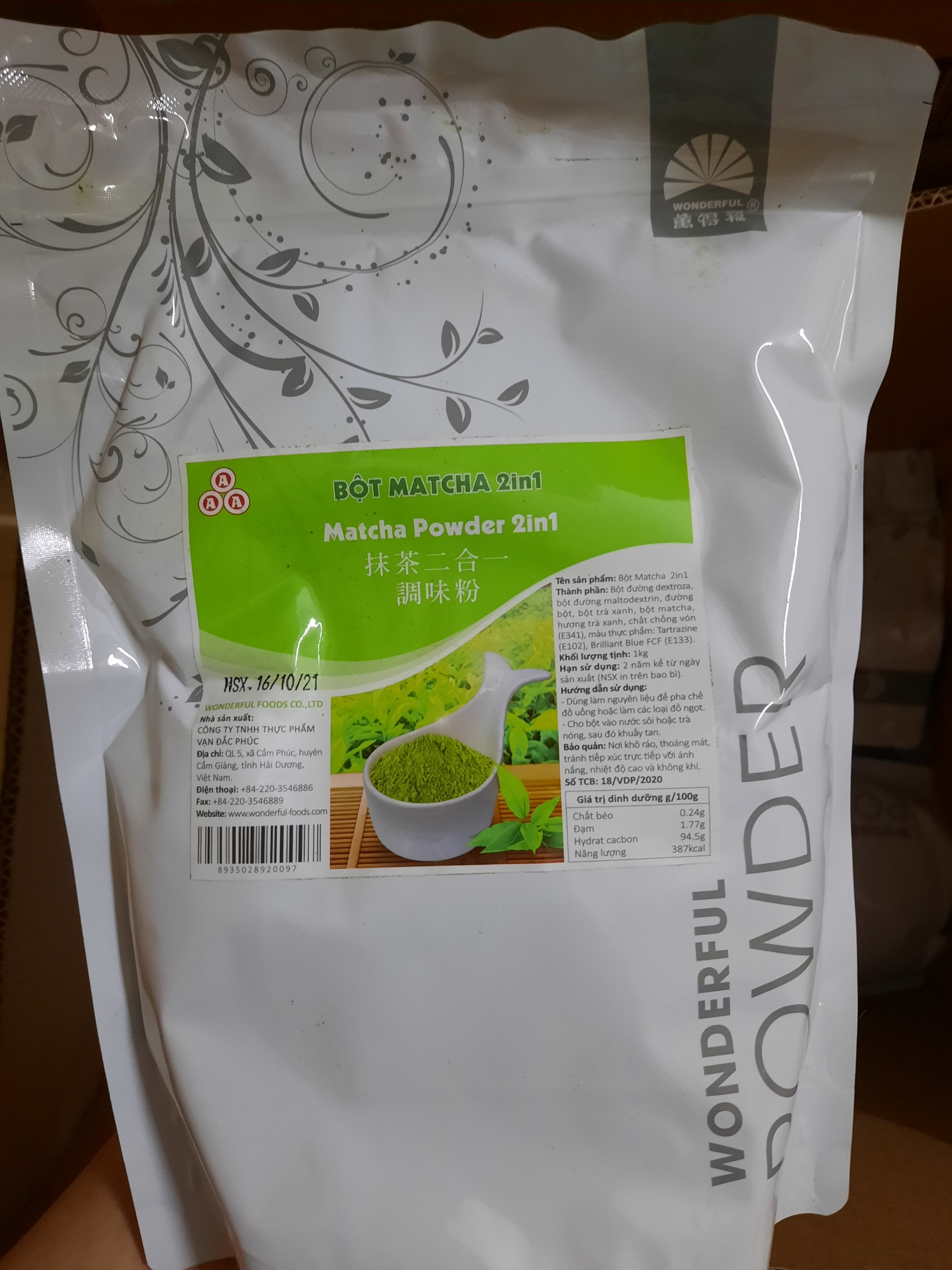 Bột Matcha Wonderful gói 1kg