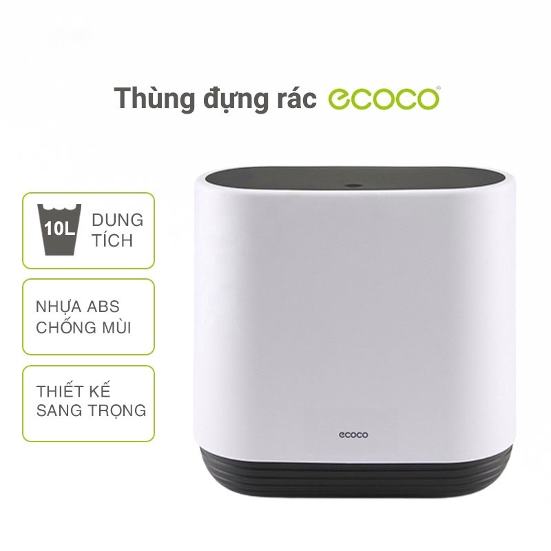 Thùng rác thông minh Ecoco, thùng đựng rác nhà bếp, thùng đựng rác 10l