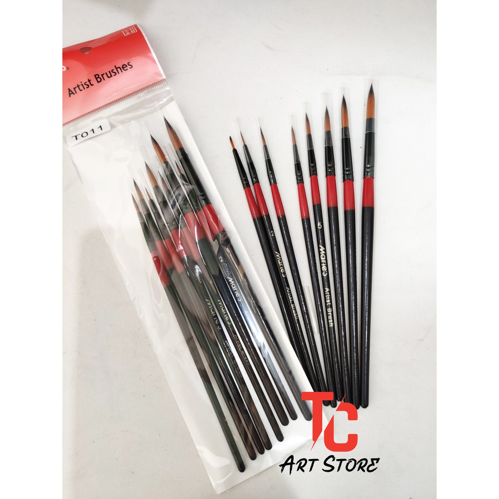 Bộ 8 Cọ Tỉa Nét, Cọ Bút Lông T011 Marie'S ( Cọ Lông Mềm, Đầu Tròn Nhọn )