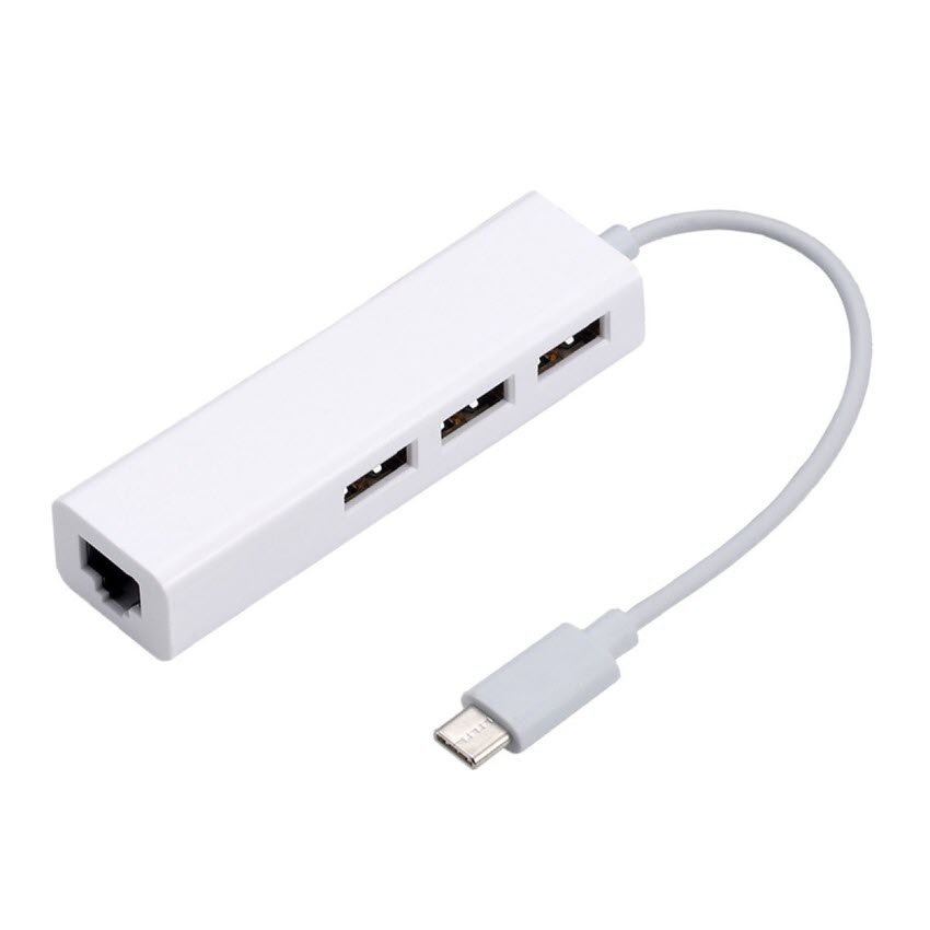 Cáp chuyển USB Type-C ra Lan và 3 cổng USB 2.0 chất lượng cao