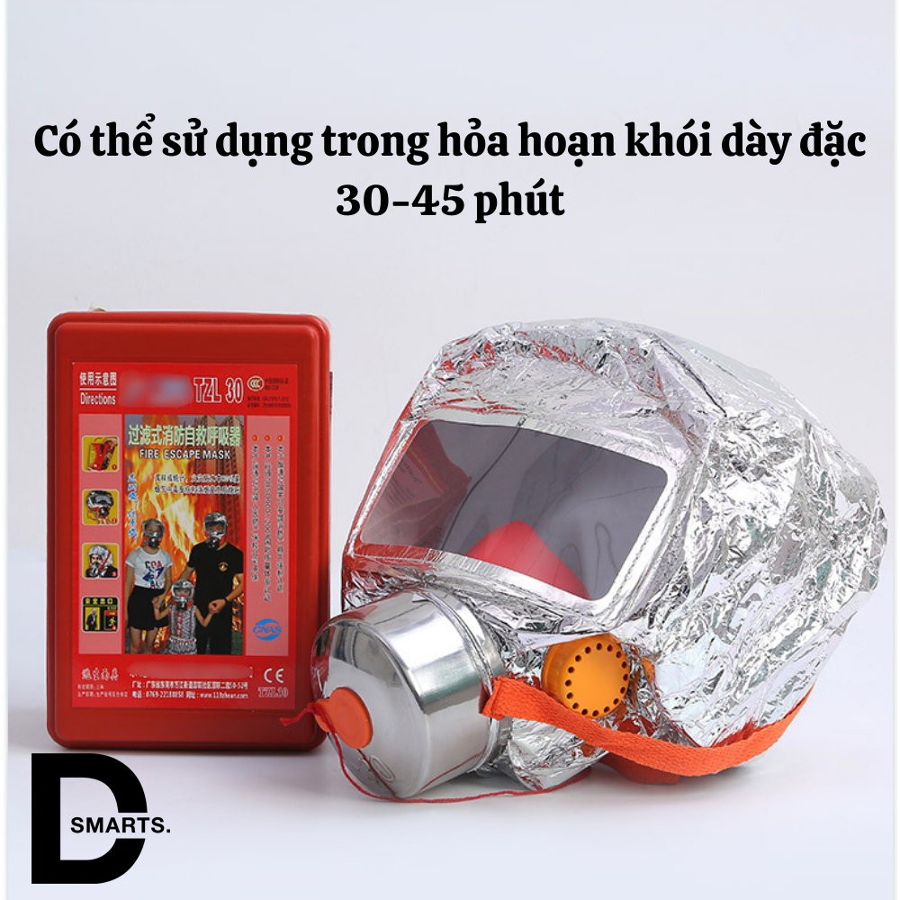 Mặt nạ chống cháy, chống khói khí độc dùng trong PCCC, hỏa hoạn, virut, sử dụng 30-45 phút