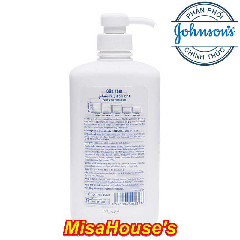 Sữa Tắm pH 5.5 Johnson’s 2in1 (750ml)