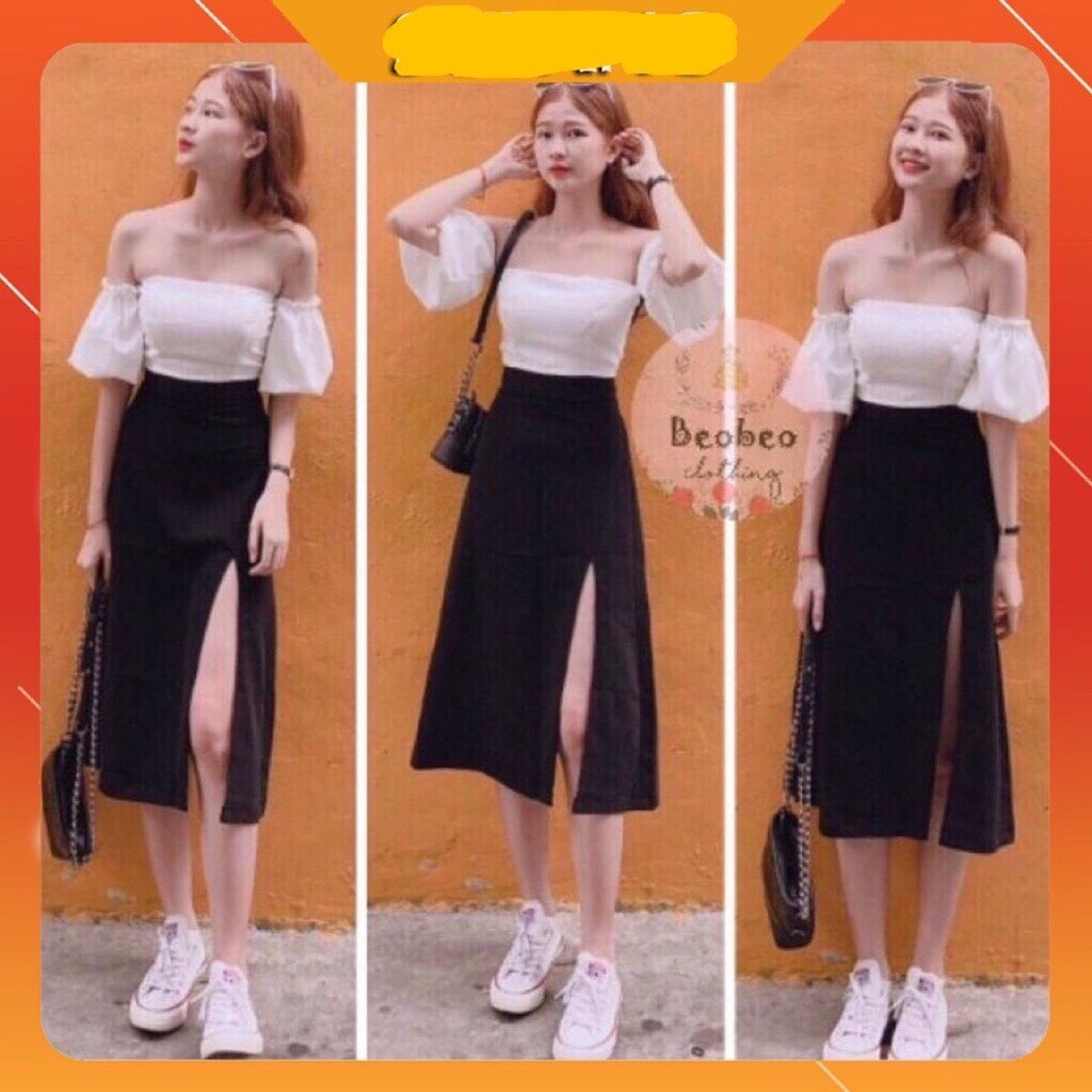 Váy xẻ tà dáng dài cho ce