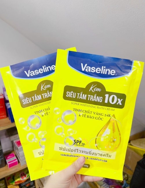 Kem siêu tắm trắng Vaseline 10x bao bật tone
