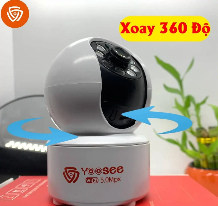 Camera Wifi Yoosee Không Râu 8 LED 5.0Mpx FHD1080 New 2023 Xoay 360 XEM ĐÊM CÓ MÀU - ĐÀM THOẠI 2 CHIỀU - BÁO ĐỘNG CHỐNG TRỘM - PHÁT HIỆN CHUYỂN ĐỘNG CAMERA GIA ĐÌNH NHỎ GỌN - CAMERA AN NINH GIÁM SÁT