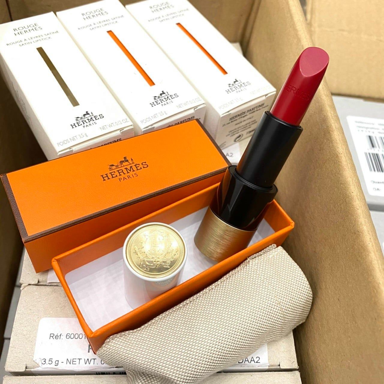 SẴN - Son Hermes Rouge H 85 Matte - HM85 ĐỎ RƯỢU VANG