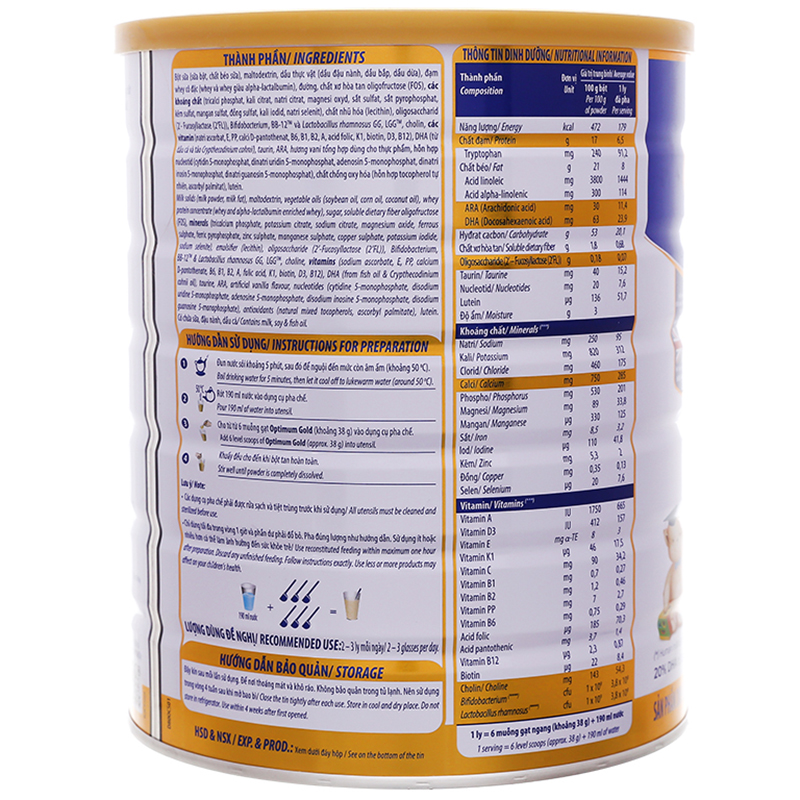 Sữa bột optimum gold 4 1450g (2-6 tuổi)