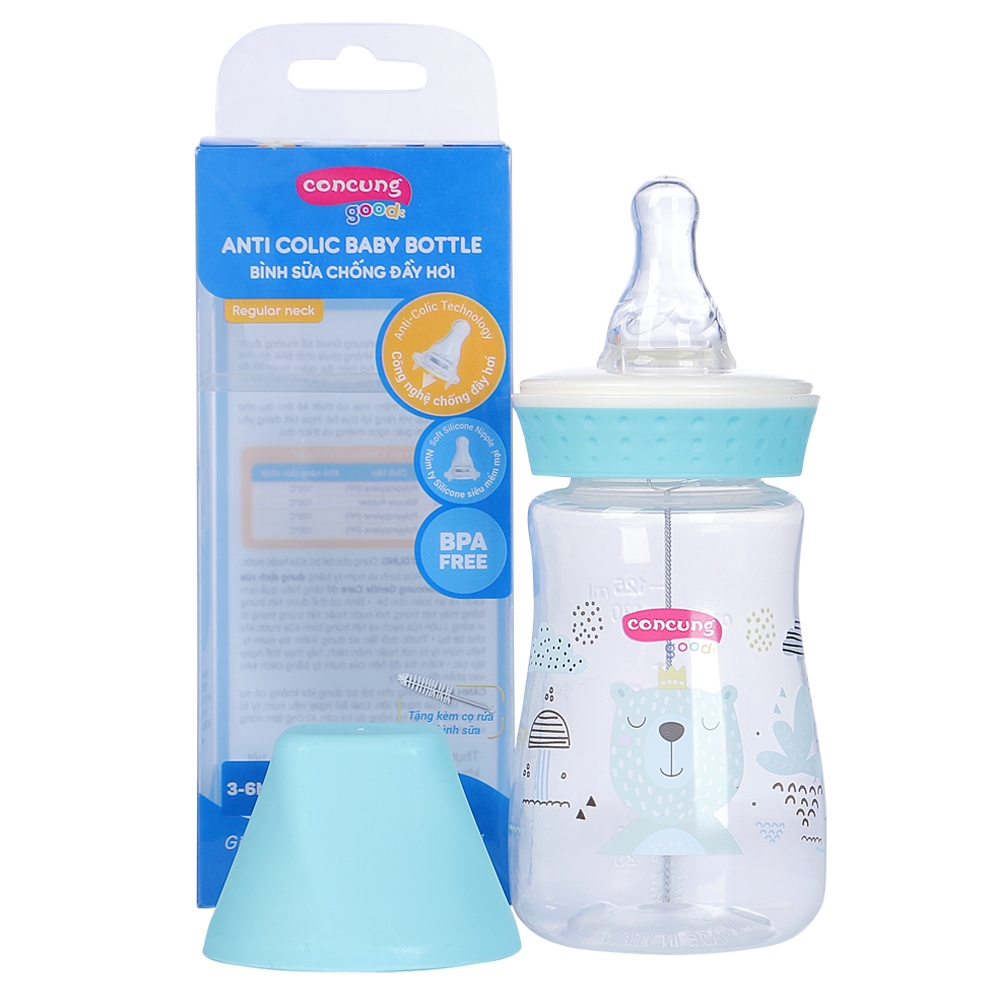 Bình sữa ConCung Good cổ thường 125ml (Xanh dương)