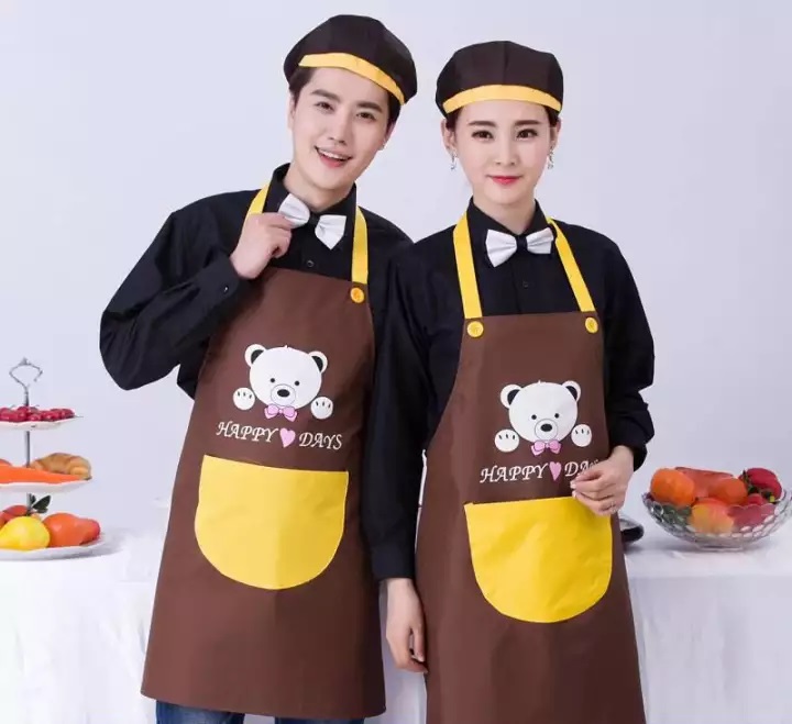 Tạp dề vải chống thấm họa tiết gấu