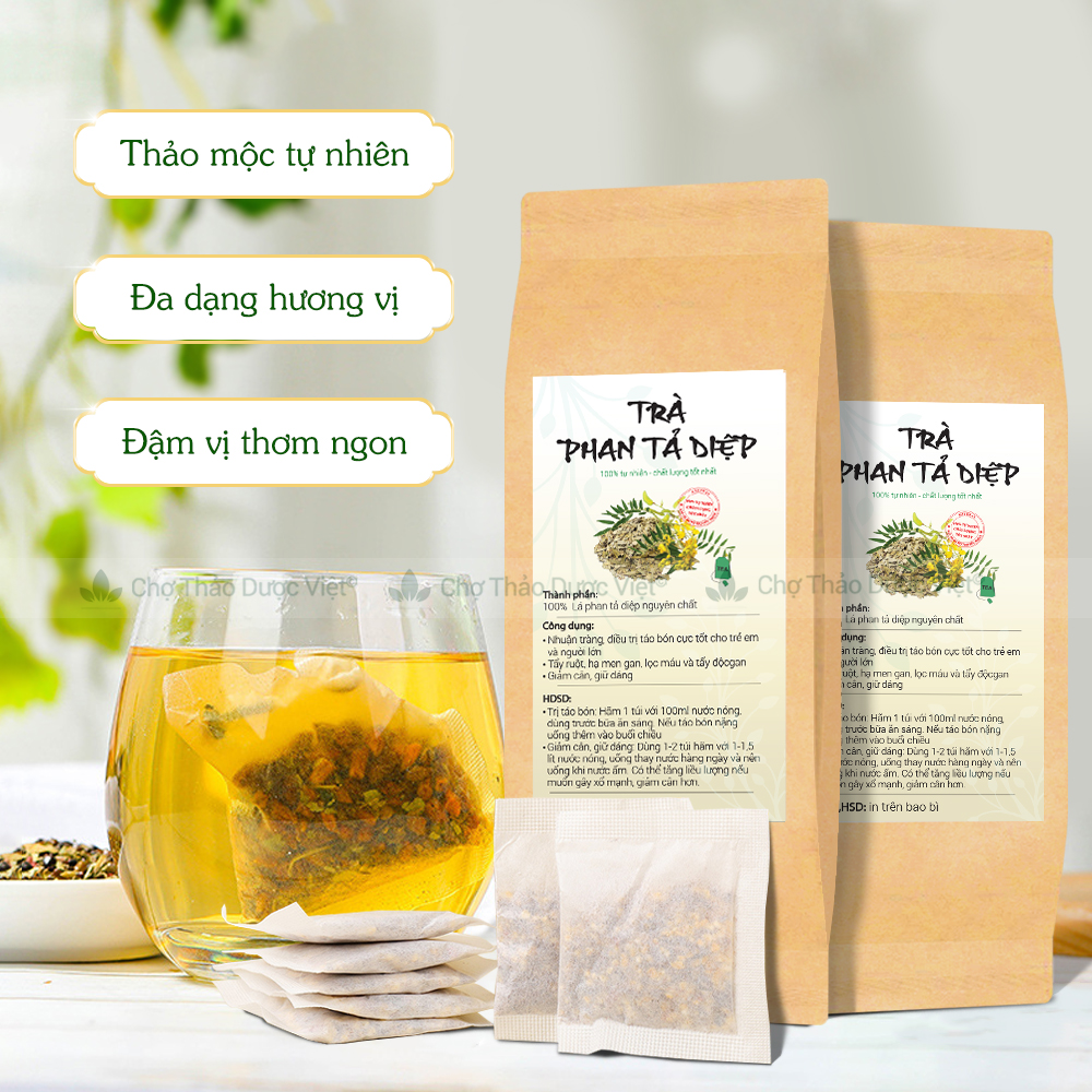 Trà phan tả diệp túi lọc, phan tả diệp bịch 30 túi x 3g, hỗ trợ thanh lọc cơ thể - Chợ Thảo Dược Việt