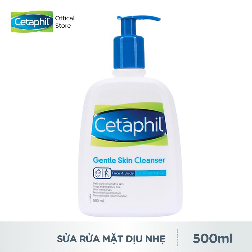 [VOUCHER 12%+10%+MUA2GIẢM 3%] Cetaphil Sữa Rửa Mặt Dịu Nhẹ Cho Mọi Loại Da Gentle Skin Cleanser 500ml