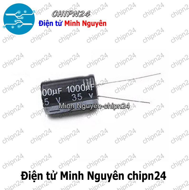 [5 con] (F258) Tụ hóa 1,000uF 35V Đen (13x21mm) (1000uF 35V) - HH000688