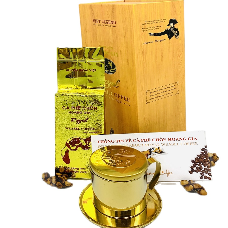 Cà phê Chồn cao cấp Hoàng Gia - Hộp 200gam - Cà phê Chồn Robusta
