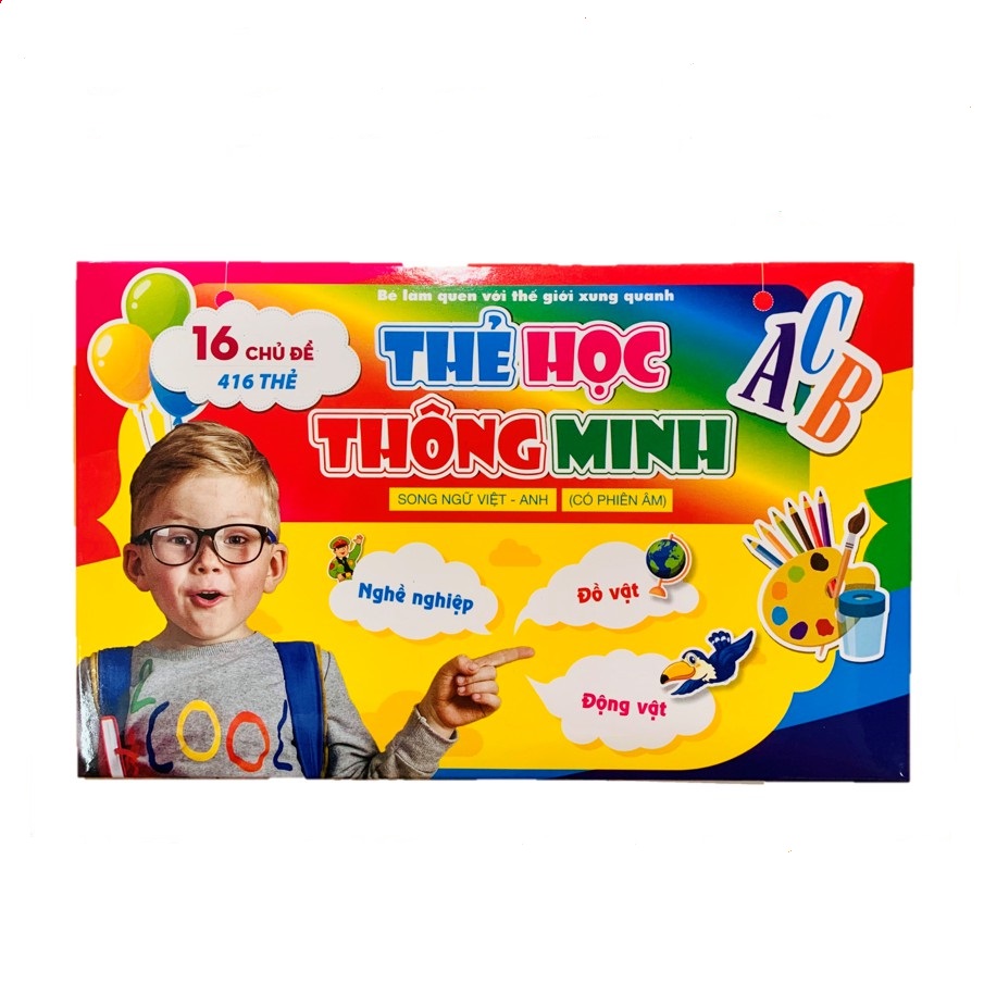 [SIÊU RẺ] Bộ 416 thẻ học thông minh 16 chủ đề, song ngữ chuẩn phương pháp Glenn Doman Flashcard cho bé 0-6 tuổi