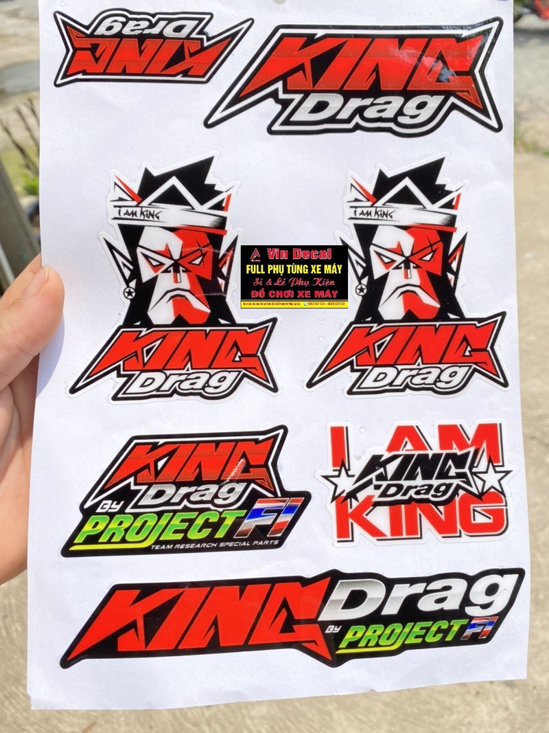 Bộ tem Kingdrag nổi dán các loại xe - Vindecal BD