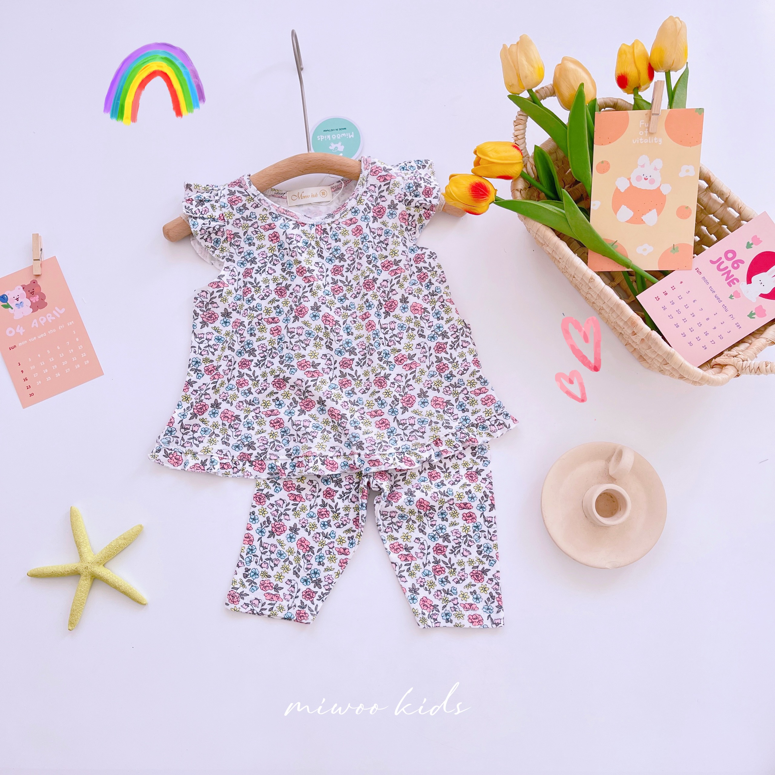 Đồ bộ lửng mặc nhà bé gái / Bộ lửng ngố bé gái
