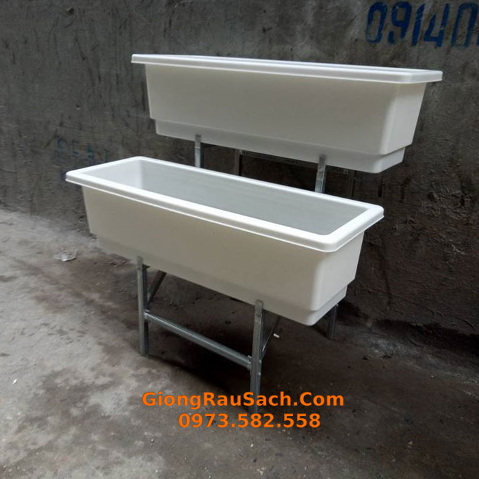 Kệ trồng rau 2 tầng bậc thang cho chậu 67 (chưa chậu)