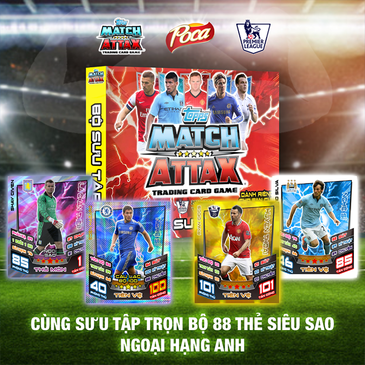 Thẻ cầu thủ 2012/13 ngoại hạng anh size poca match attax thẻ in custom st store card