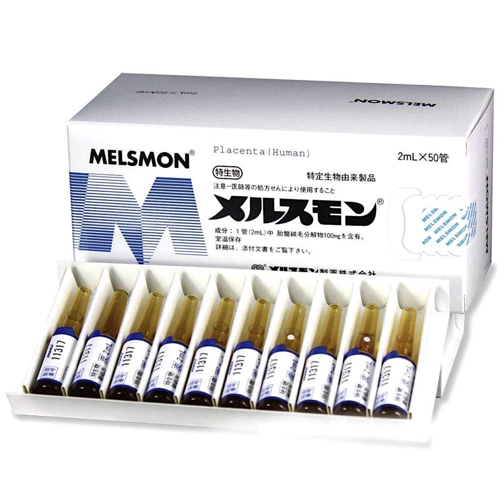 [HCM]Melsmon Placenta Human Nhật Bản hộp 50 ống x 2ml