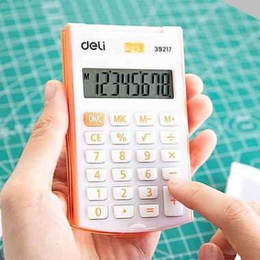(1 Cái) Máy tính cầm tay mini bỏ túi Deli E39217