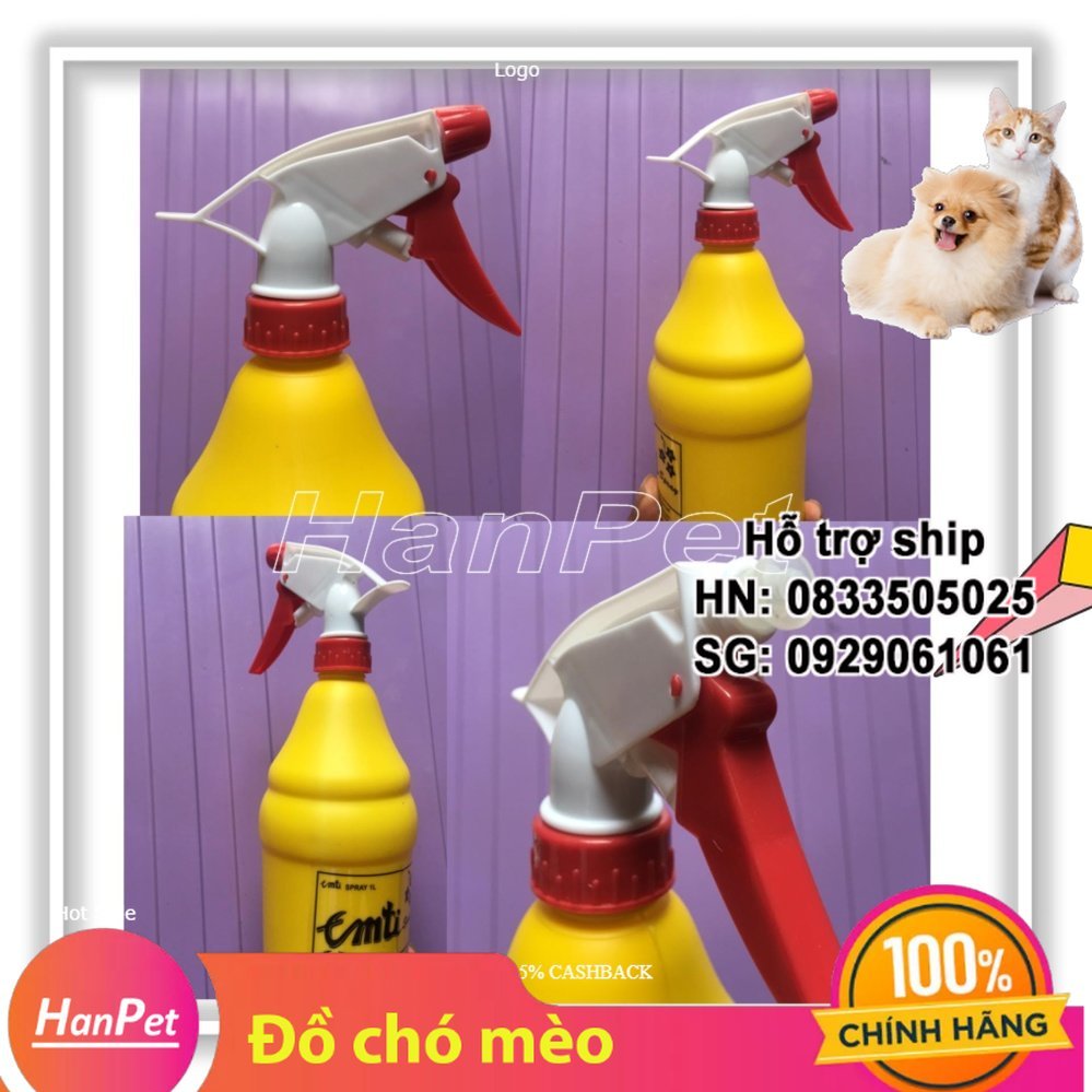 Hanpet - Bình tưới cây cảnh, bình phun Thu ốc bằng nhựa cao cấp (dung tích 1 lít) 314b