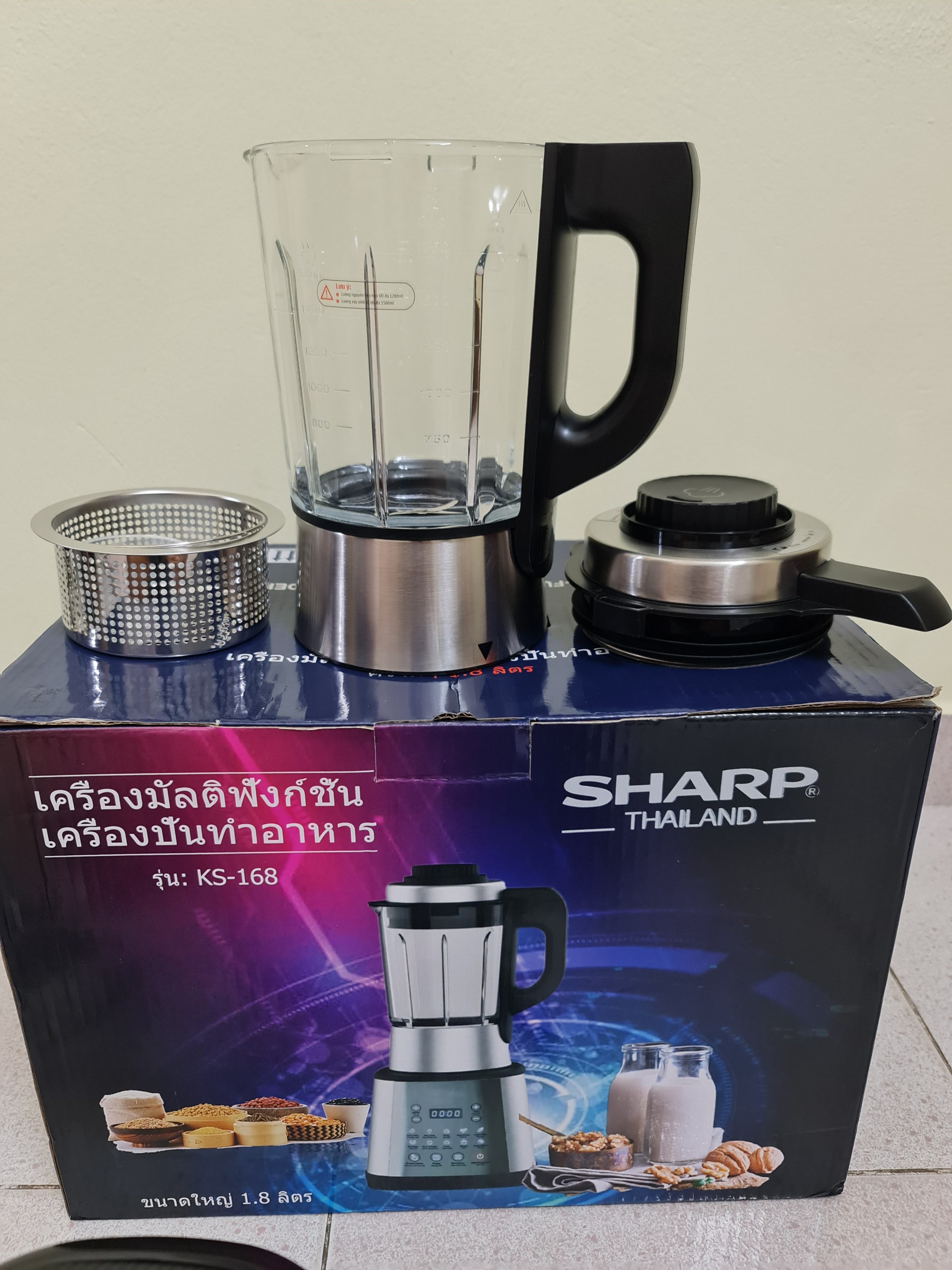 máy làm sữa hạt ks168, máy làm sữa hạt sharp ks168 dung tích lớn