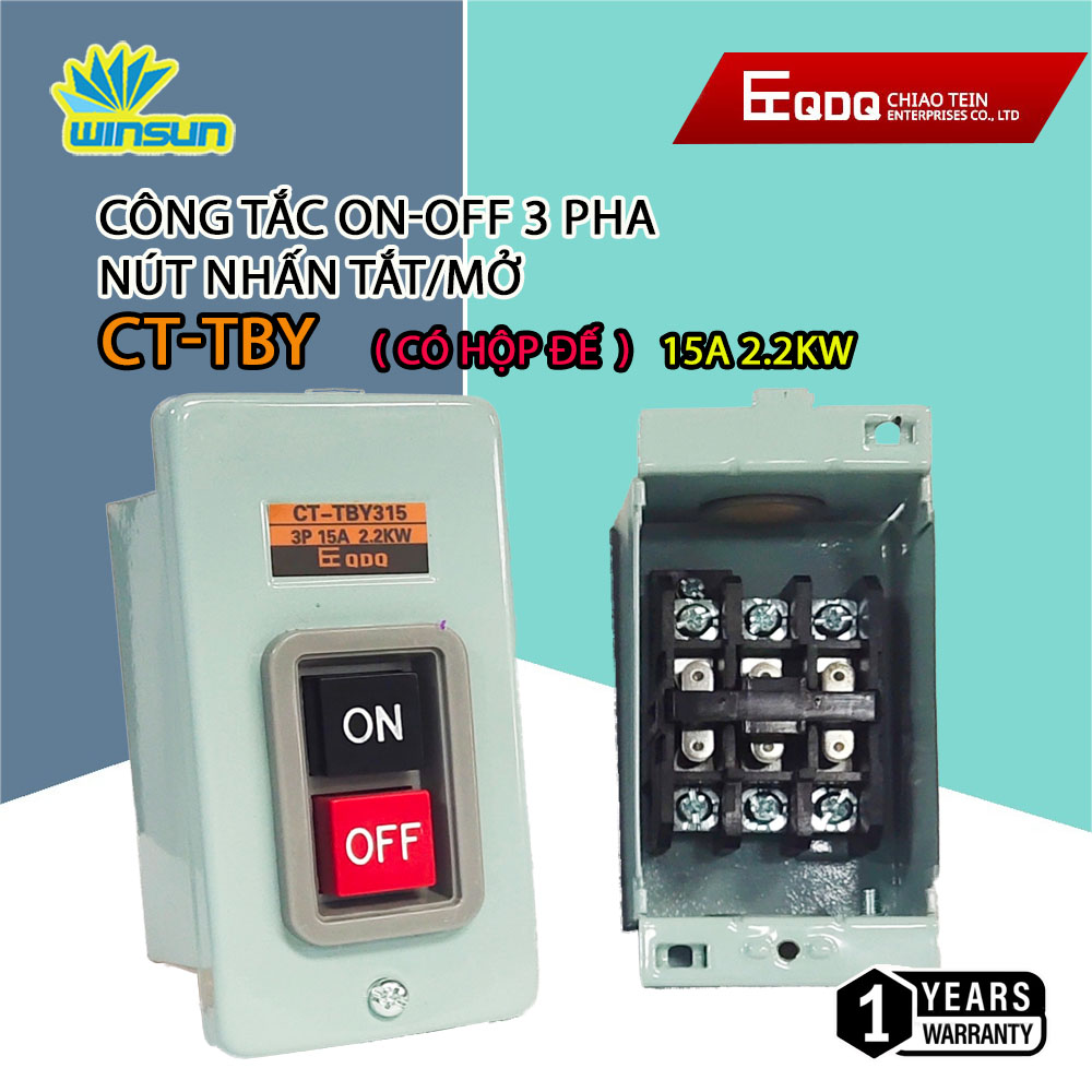 Công tắc on-off 3 pha nút nhấn tắt/mở