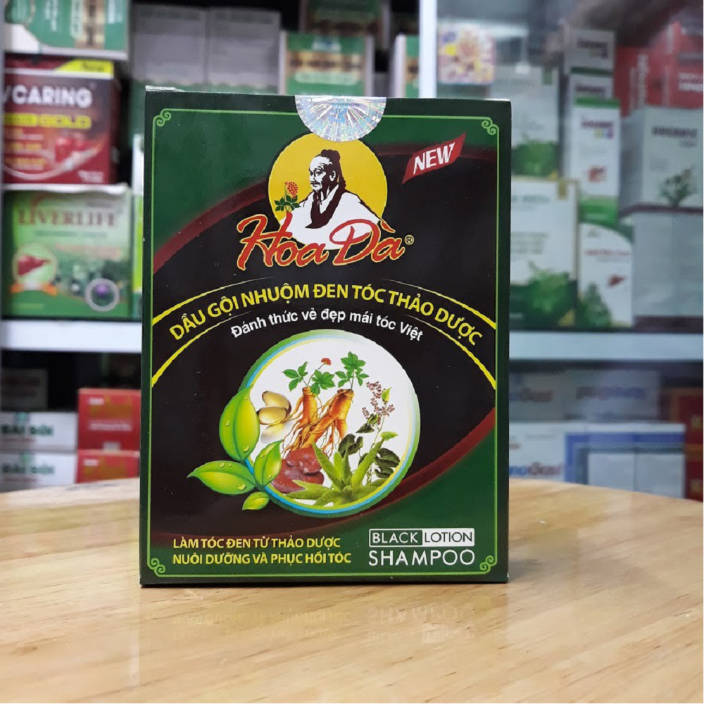 Dầu gội đen tóc thảo dược Hoa đà (hộp 3 gói) - Gội là đen