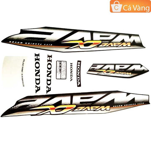 Tem xe wave anpha 2013 loại zin, tem xịn - màu đen - phutungvip