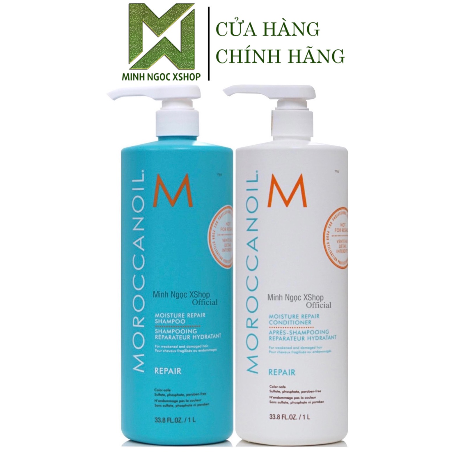 Dầu gội xả phục hồi độ ẩm Moroccanoil Moisture Repair 1000ML chính hãng