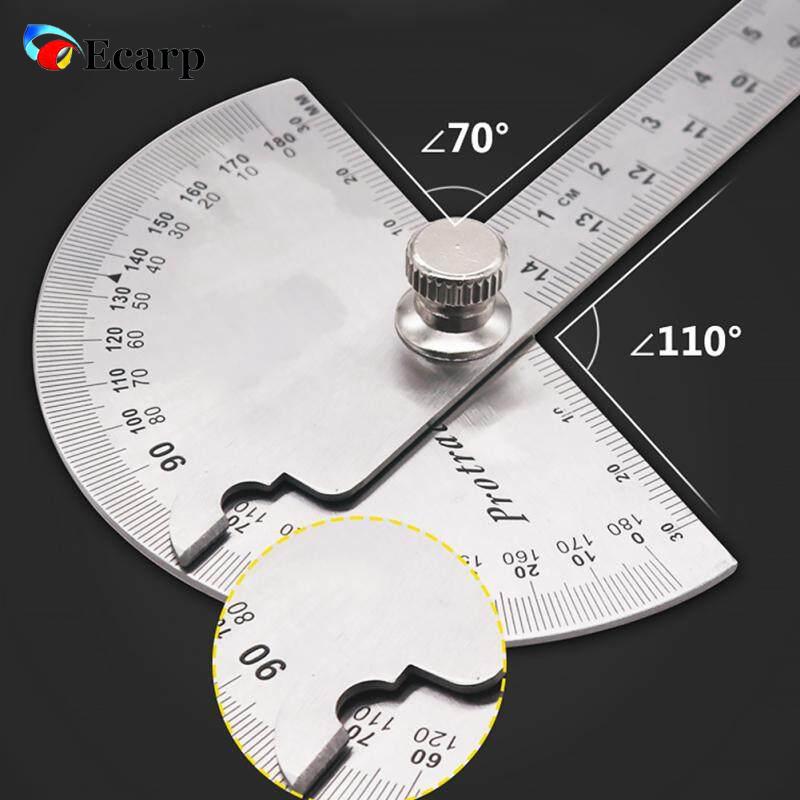 180° Adjustable Protractor Multifunction Stainless Steel Roundhead Angle Ruler Mathematics Measuring Tool