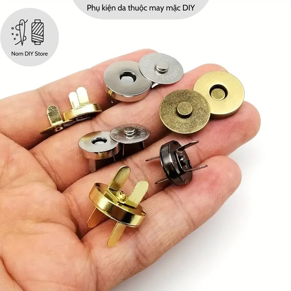 Nút Hít Nam Châm 14mm 18mm Chất Hợp Kim Loại Tốt Phụ Kiện Làm Túi Xách Handmade DIY