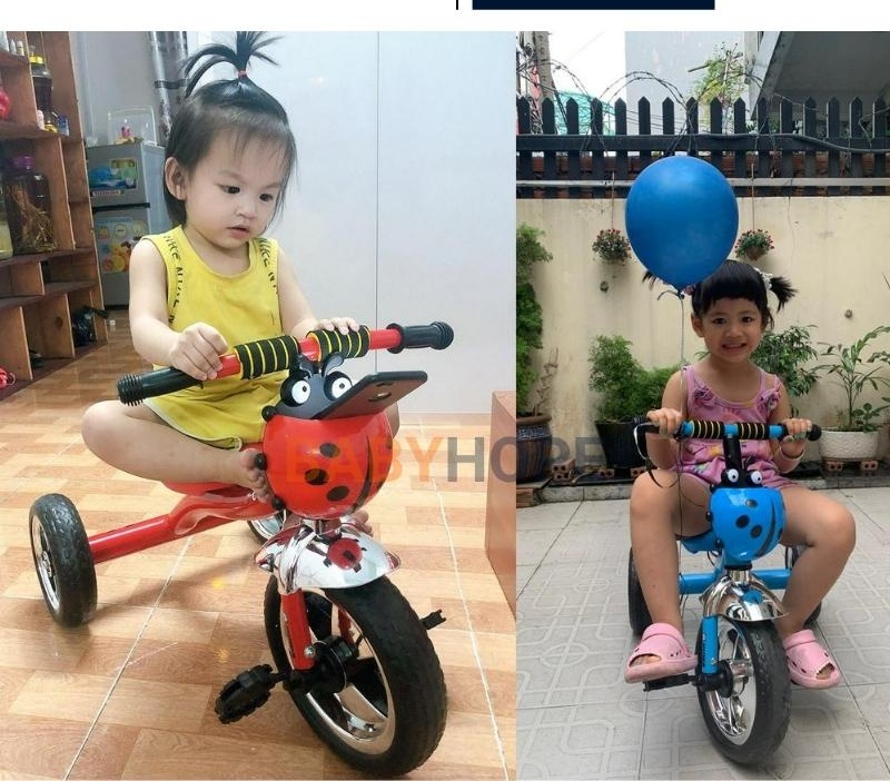 Xe ba bánh bình nước con bọ rùa đáng yêu