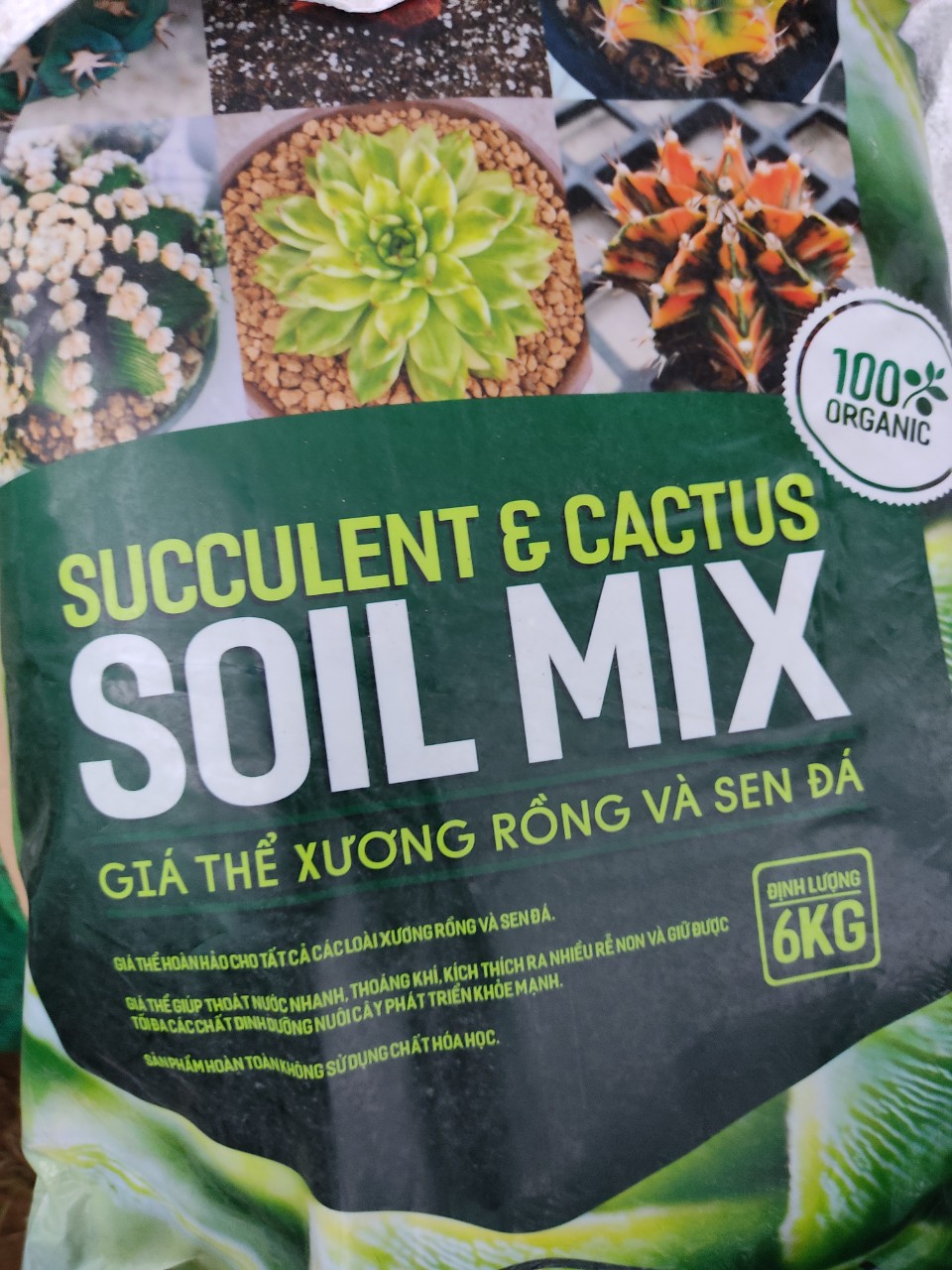 Đất trồng sen đá - xương rồng Soilmix 6kg