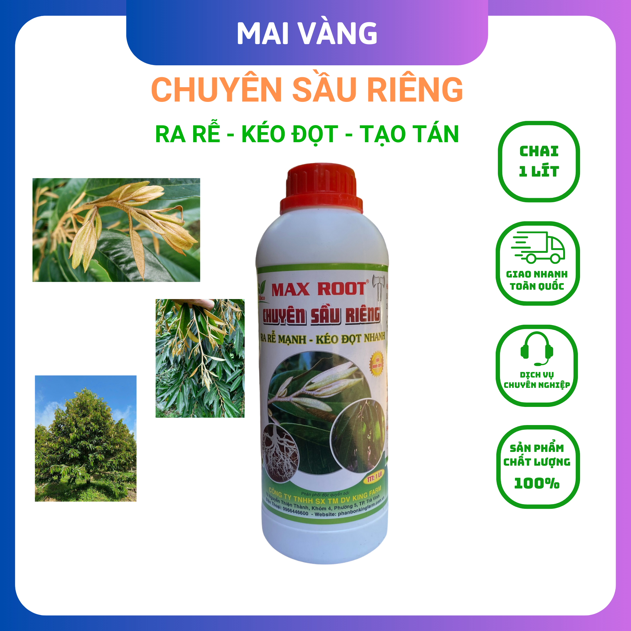 Siêu vọt đọt cây sầu riêng, vua bật chồi chai 1 lít