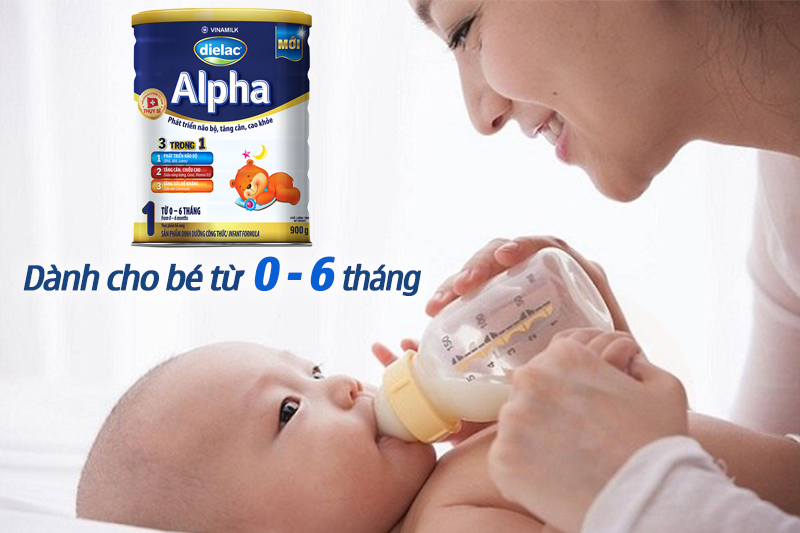 Sữa bột Dielac Alpha 1 Lon 900g - Dành cho bé 0-6 tháng - HSD luôn mới