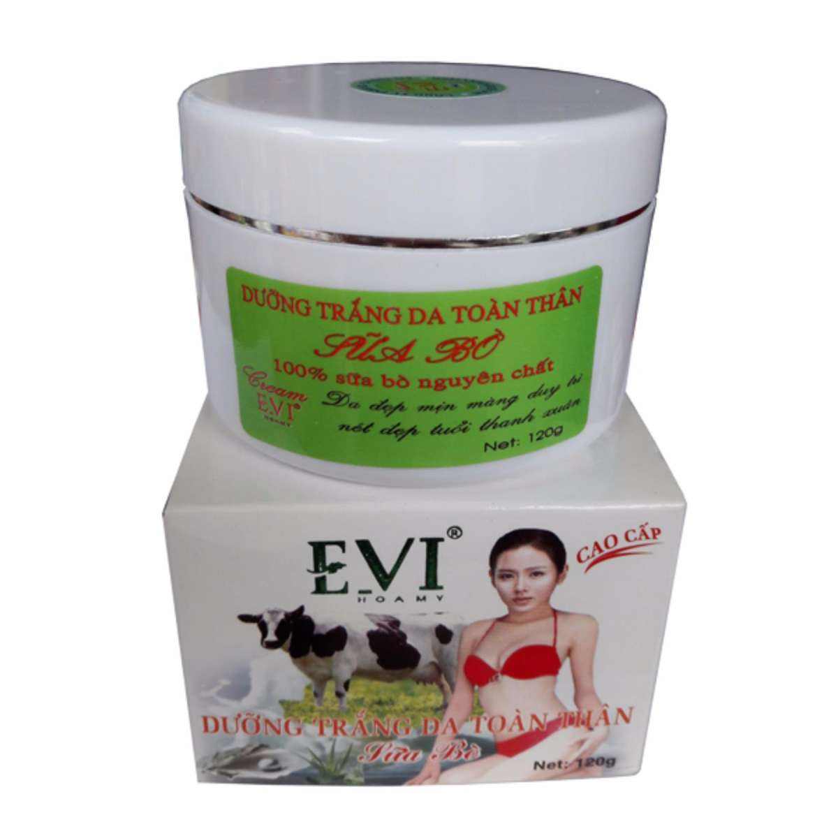 [HCM]Kem dưỡng trắng da toàn thân sữa bò EVI (120g)
