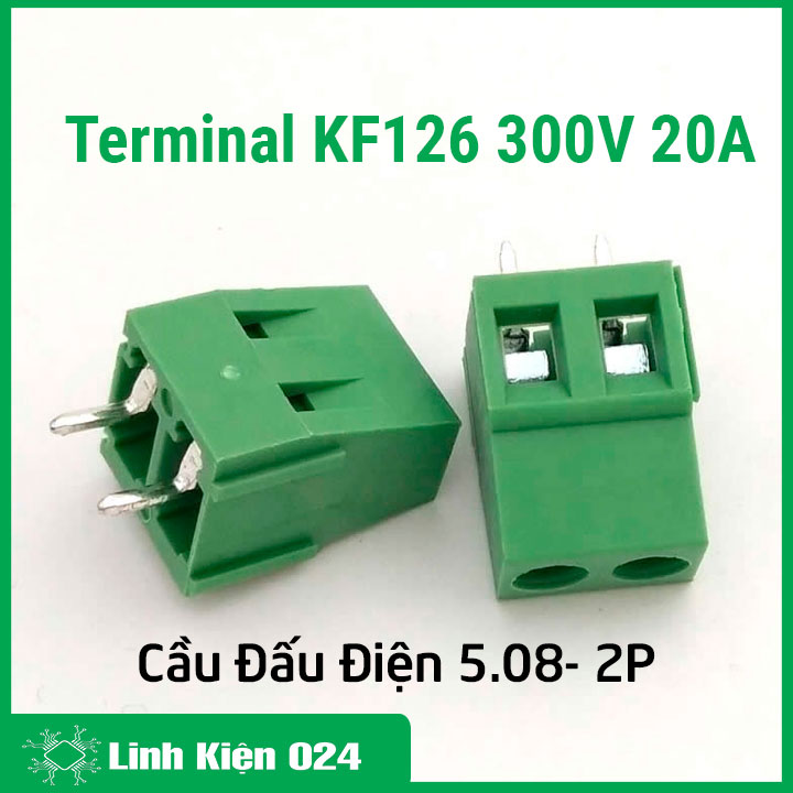 Terminal kf126 300v 20a cầu đấu điện 5.08 2p chân thẳng