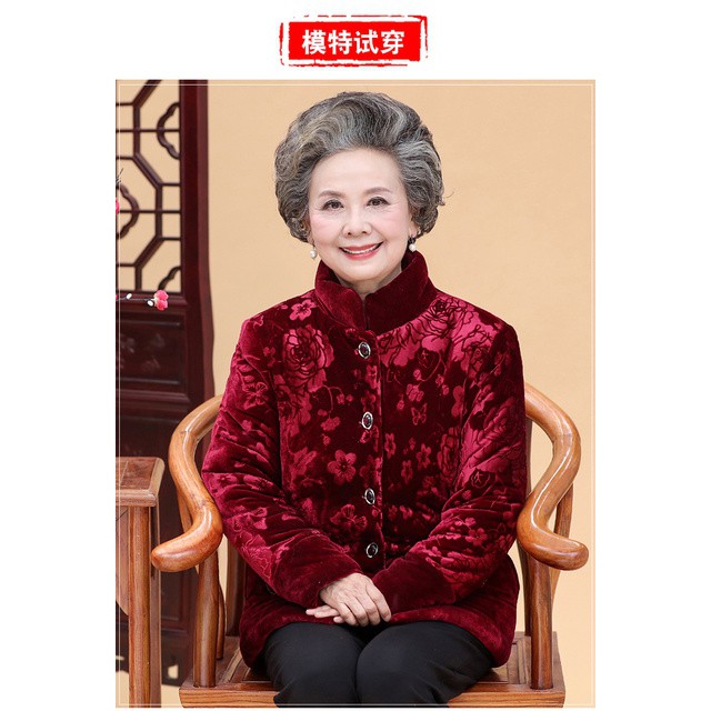 Áo Nhung Ấm Áp Mùa Đông Cho Bà