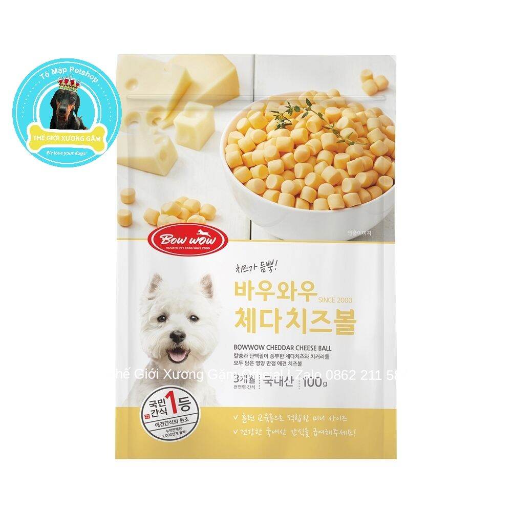 Phô mai viên bowwow cho chó túi zip 100gr