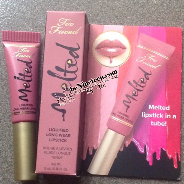 [SALE OFF 50%] Son Nước Too Faced Melted Long Wear Lipstick [BeNineteen]