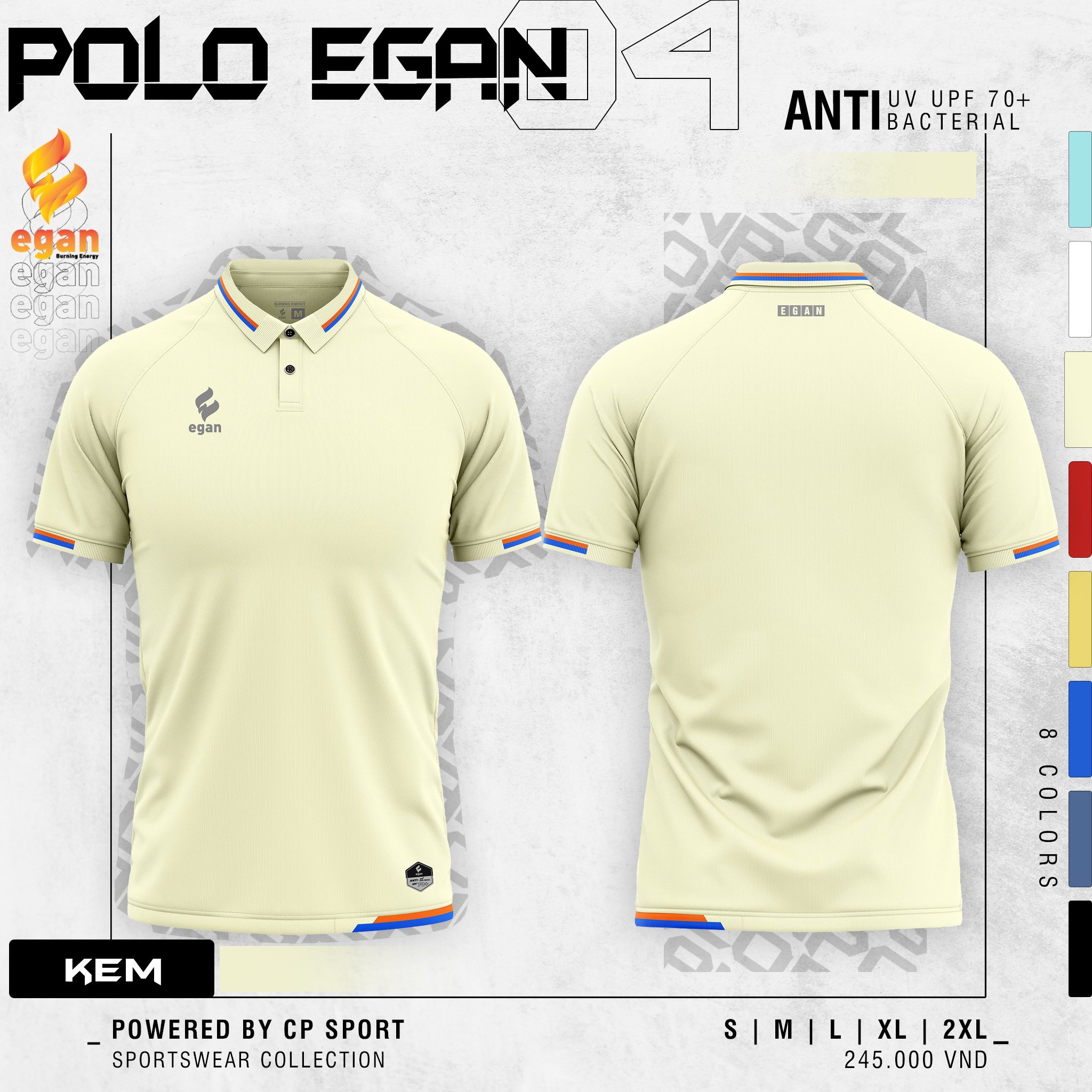Áo polo, áo polo nam, áo polo nữ, áo thun nam có cổ, áo thun nữ có cổ áo Polo UV Egan 04 - Chất vải cao cấp, ngăn tia UV, cân bằng nhiệt cho da