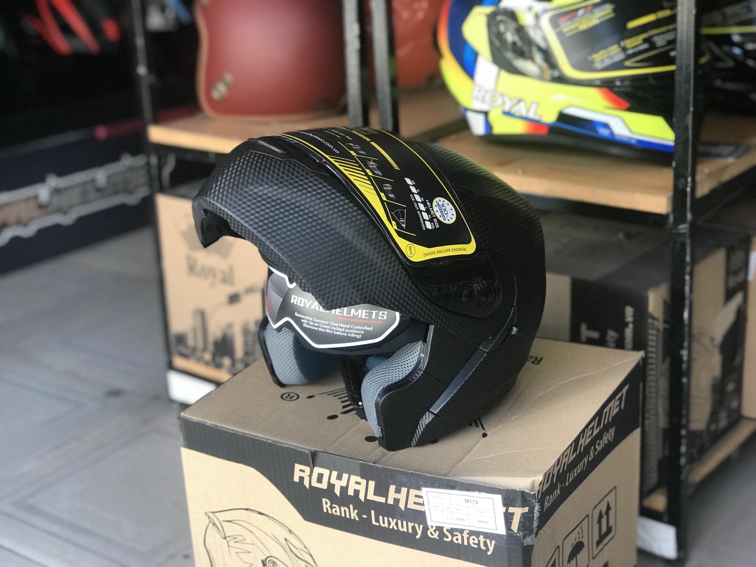 [HCM]Nón Bảo Hiểm ROYAL M179 Lật Hàm - 2 Kính