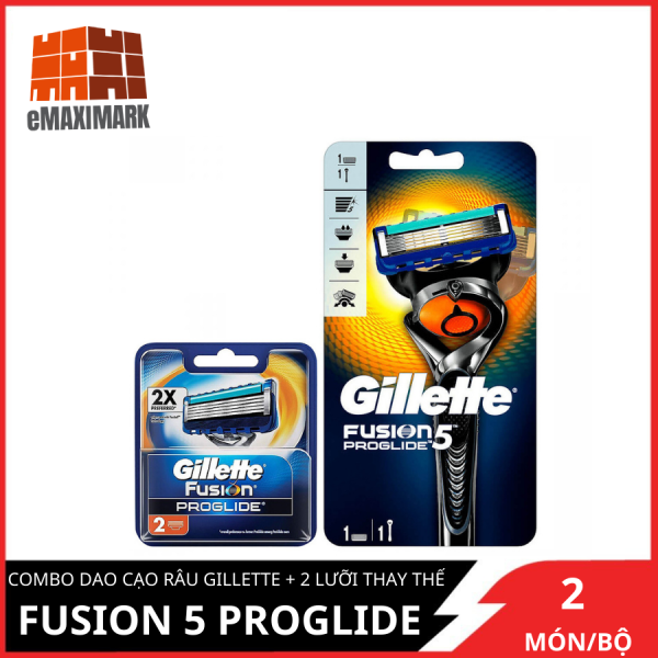 Combo Dao Cạo Râu Gillette Fusion 5 Proglide + Bộ 2 Lưỡi Thay Thế