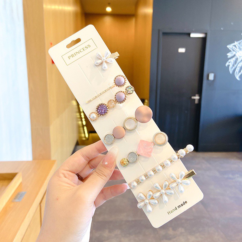 Set kẹp tóc hình ngôi sao đính đá lấp lánh