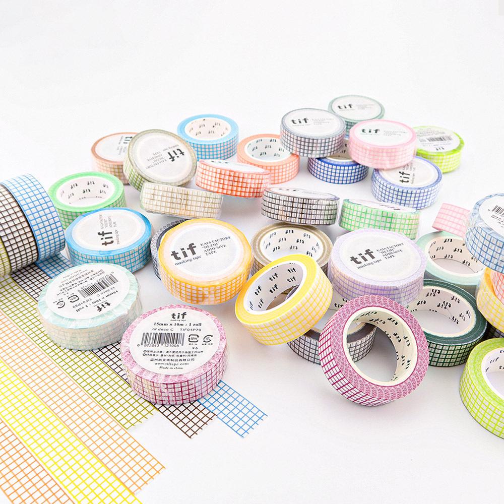 Cuộn washi tape tif caro line trang trí