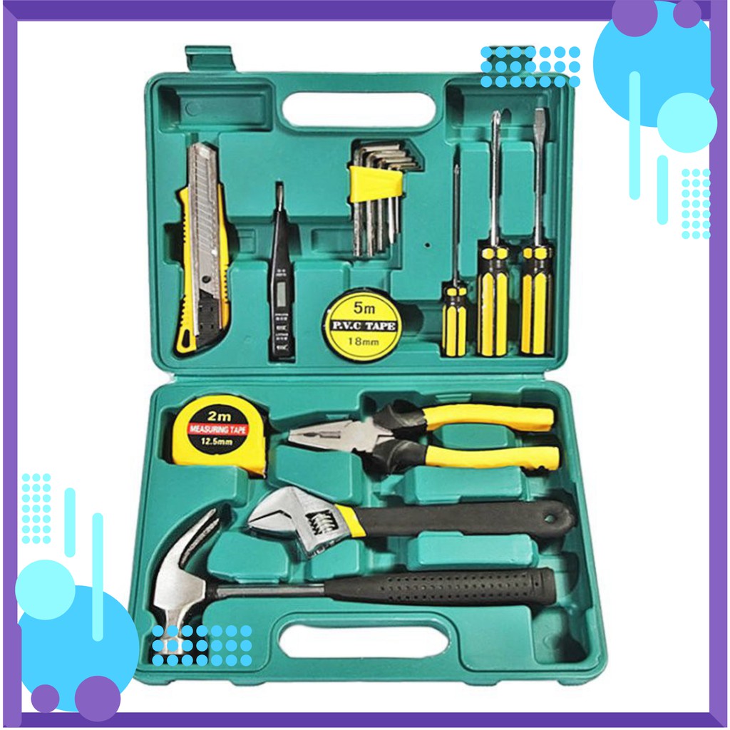 Bộ dụng cụ sửa chữa xe máy 15 chi tiết - Dụng cụ sửa chữa ô tô xe máy bộ dụng cụ đa năng - Dụng cụ đồ nghề gia đình 15 món nhỏ gọn bền bỉ tiện lợi