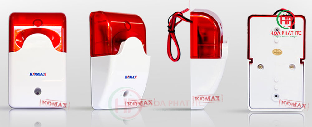 [BH 12 tháng] Còi hú kèm đèn chớp 220V Komax KM-A09